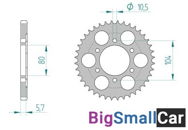 Звезда ведомая AFAM 17610-40 аллюминий (JTR1489.40) - купить Абинске