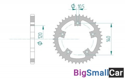 Звезда ведомая AFAM 86500-43 TRIUMPH 750 Bonneville (01-02) - купить Абинске