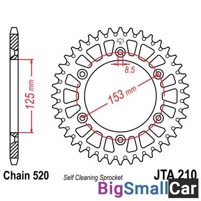 Звезда ведомая JT JTA210.51 аллюминий - купить Абинске